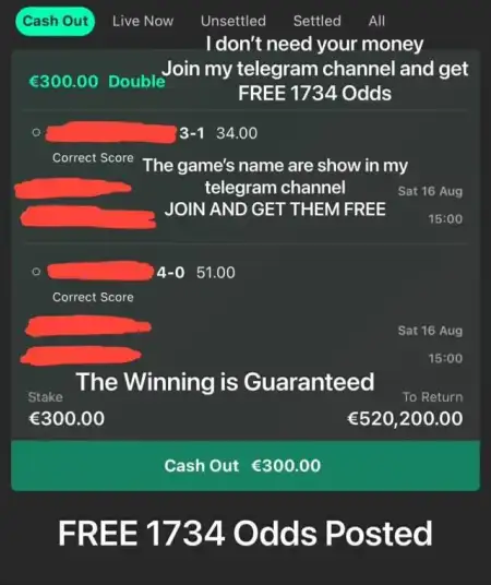 I don’t need your money. Join my Telegram channel and get FREE 1734 odds—no payment required. - 3