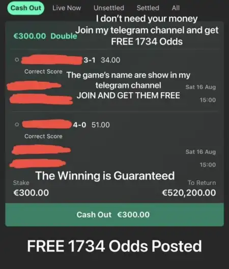 I don’t need your money. Join my Telegram channel and get FREE 1734 odds—no payment required Whathapp group : +1 (512) 413‑04